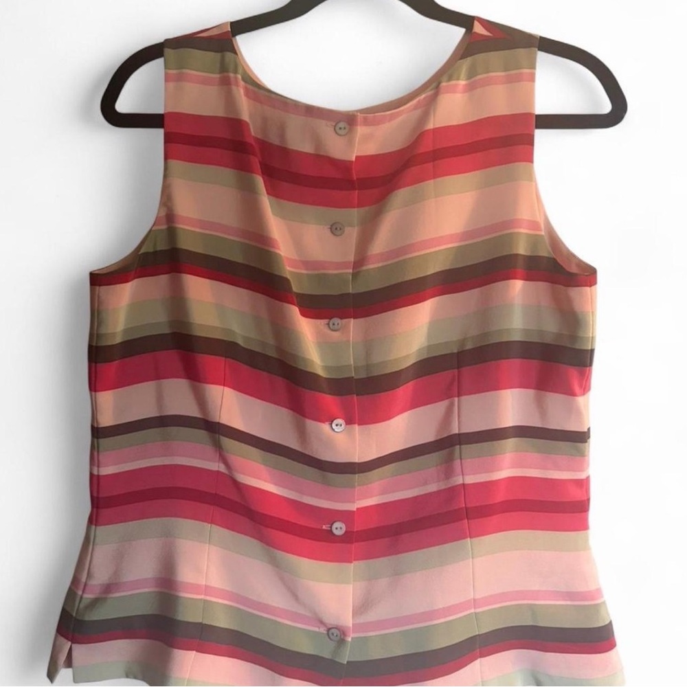 Charter Club Multicolor Striped Button-Down Blouse
